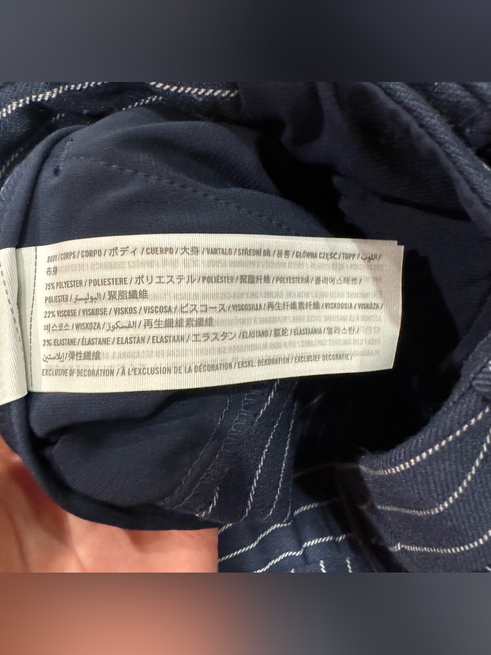 NEW Abercrombie & Fitch Sloan Tailored Wide Leg Blue indigo striped Pants 28 - Picture 13 of 14